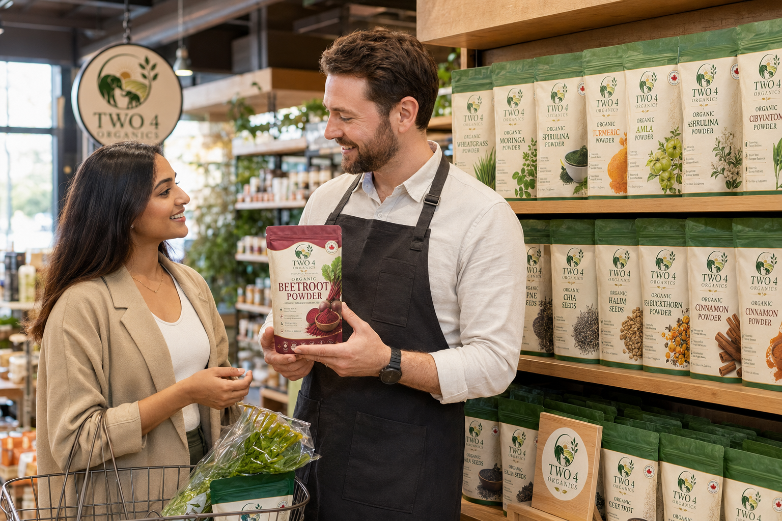 Retail partners with TWO 4 ORGANICS products on store shelves