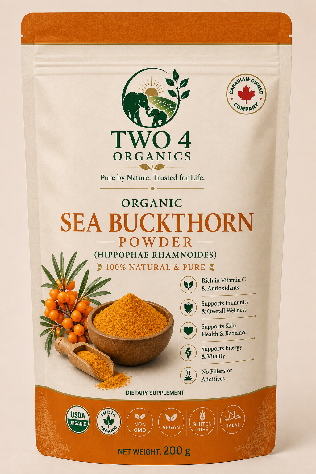 Organic Sea Buckthorn Powder